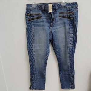American Eagle Womens Low Rise Skinny Jeans Jegging Ankle  Zippers  18 S NWT
